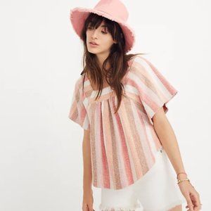 Madewell Pink striped Butterfly top